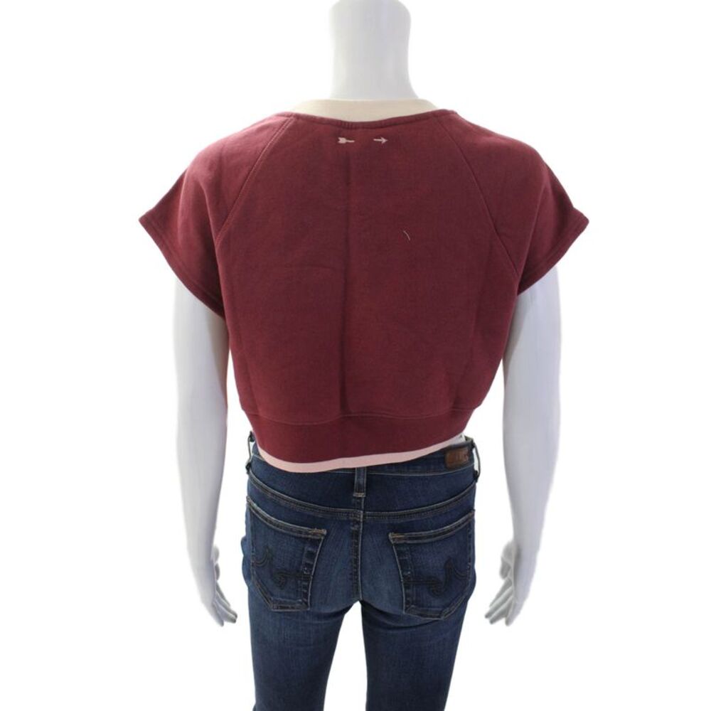The Upside Womens Organic Cotton Sleeveless Cropped Sweatshirt Top Red Size XS - Picture 3 of 5